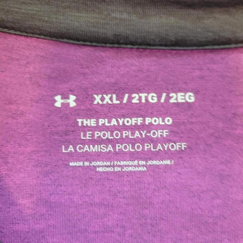 Under Armour Playoff Polo Purple Shirt 2XL (AT-06) - Picture 6 of 7